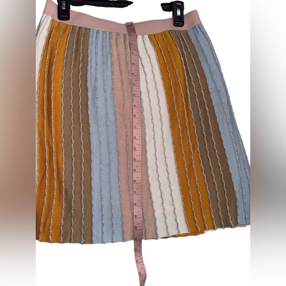 Anthropologie Eva Franco Colorful Pastel Knit Striped Mini Skirt Size Large nwt - Picture 5 of 9